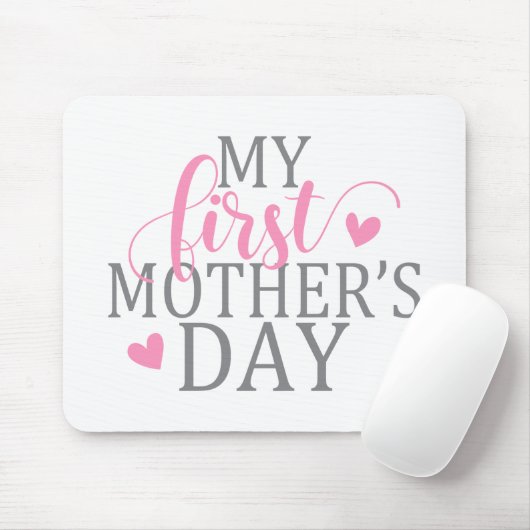 Eenvoudig en elegant mijn eerste Moederdag | Mouse Muismat (Met muis)