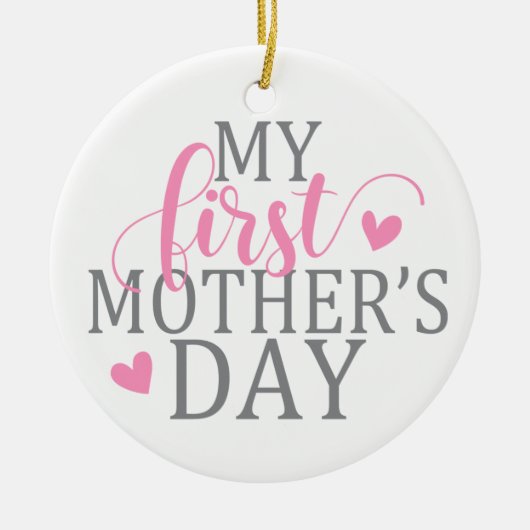 Eenvoudig en elegant mijn eerste Moederdag | ORNAM Keramisch Ornament (Voorkant)