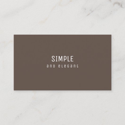 Eenvoudig en elegant minimalistisch bruin visitekaartje (Voorkant)