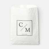 Eenvoudig en elegant monogram bedankzakje (Voorkant)