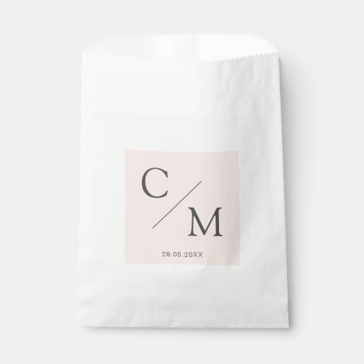 Eenvoudig en elegant monogram bedankzakje (Voorkant)