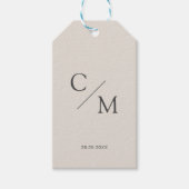 Eenvoudig en elegant monogram cadeaulabel (Voorkant)