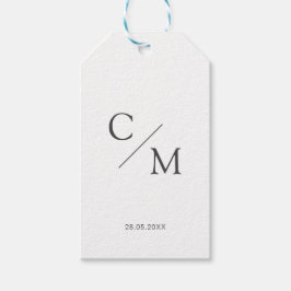 Eenvoudig en elegant monogram cadeaulabel