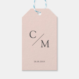 Eenvoudig en elegant monogram cadeaulabel