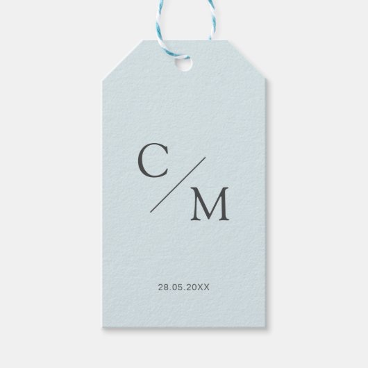 Eenvoudig en elegant monogram cadeaulabel (Voorkant)