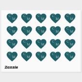Eenvoudig en elegant monogram hart sticker (Vel)