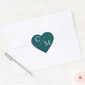 Eenvoudig en elegant monogram hart sticker (Envelop)
