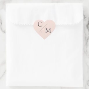 Eenvoudig en elegant monogram hart sticker