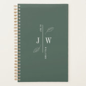 Eenvoudig en elegant Monogram Mineraal Groen Planner (Voorkant)