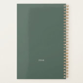 Eenvoudig en elegant Monogram Mineraal Groen Planner (Achterkant)