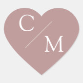 Eenvoudig en elegant monogram Serviette Hart Sticker (Voorkant)