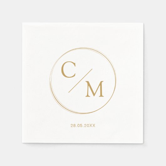 Eenvoudig en elegant monogram Serviette Napkins Servet (Voorkant)