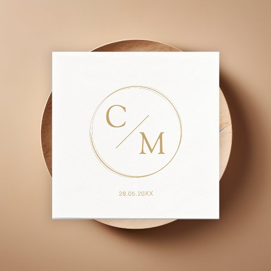 Eenvoudig en elegant monogram Serviette Napkins Servet
