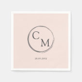 Eenvoudig en elegant monogram Serviette Servet (Voorkant)