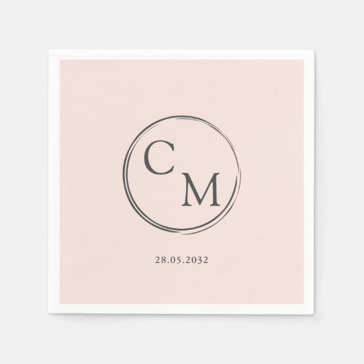 Eenvoudig en elegant monogram Serviette Servet (Voorkant)