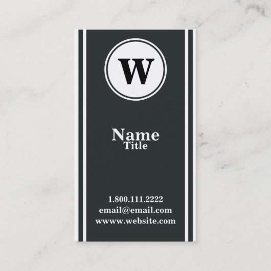 Eenvoudig en elegant Monogram Visitekaartje (Voorkant)