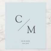 Eenvoudig en elegant monogram wijn etiket (Enkel label)
