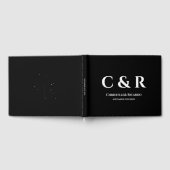 Eenvoudig en elegant monogram zwarte bruiloft gastenboek (Volledig)