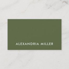 Eenvoudig en elegant Olive Green Visitekaartje