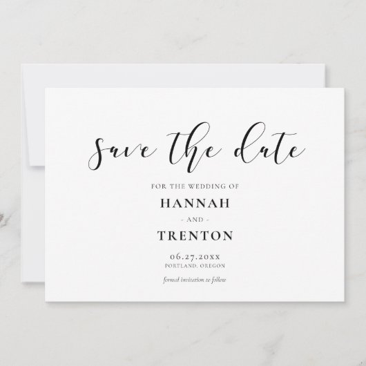 Eenvoudig en elegant ontwerp save the date (Voorkant)