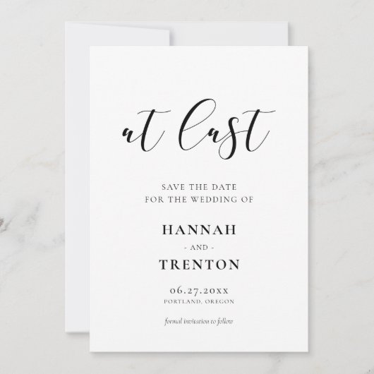 Eenvoudig en elegant ontwerp save the date (Voorkant)