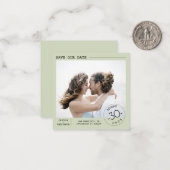 Eenvoudig en elegant opslaan Datum fotokaart Notitiekaartje (Voorkant / Achterkant in situ)