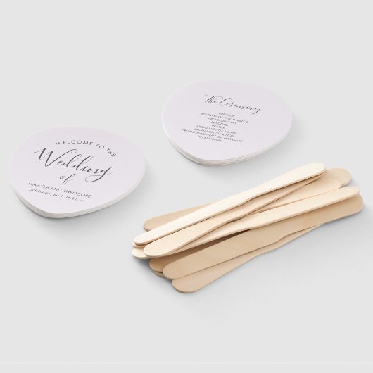 Eenvoudig en elegant Paars weddenschap Handwaaier (Niet-gemonteerd)