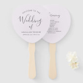 Eenvoudig en elegant Paars weddenschap Handwaaier (Voorkant en achterkant)