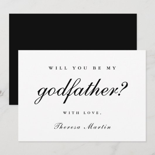 Eenvoudig en Elegant Peetoom Voorstel Zwart Kaart (Voorkant / Achterkant)