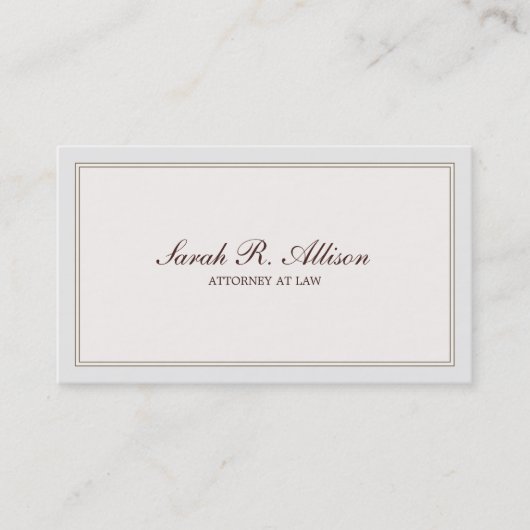 Eenvoudig en elegant procureur-artikel met grens visitekaartje (Voorkant)