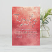 Eenvoudig en elegant rood 21ste verjaardagsfeest kaart (Staand voorkant)