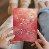 Eenvoudig en elegant rood 21ste verjaardagsfeest kaart