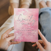 Eenvoudig en elegant roze 21e verjaardagsfeest kaart