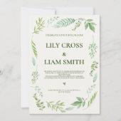 Eenvoudig en elegant Rustic Greenery Wedding Kaart (Voorkant)