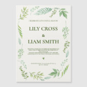 Eenvoudig en elegant Rustic Greenery Wedding Magnetische Uitnodiging (Voorkant)