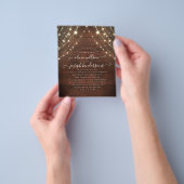 Eenvoudig en Elegant Rustic Wood Lights bruiloft Flyer (Hand)