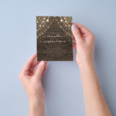 Eenvoudig en Elegant Rustic Wood Lights trouwbroch Flyer (Hand)