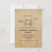 Eenvoudig en elegant rustiek oudejaarsfeest kaart (Voorkant)