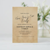 Eenvoudig en elegant rustiek oudejaarsfeest kaart (Staand voorkant)