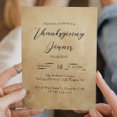 Eenvoudig en Elegant Rustiek Thanksgiving Diner Kaart