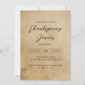 Eenvoudig en Elegant Rustiek Thanksgiving Diner Kaart (Voorkant)