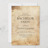 Eenvoudig en elegant rustiek vrijgezellenfeest kaart (Voorkant)