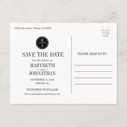 Eenvoudig en elegant sparen het Briefkaart van de  (Achterkant)