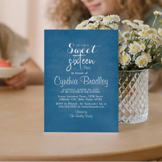 Eenvoudig en Elegant Sweet Sixteen Verjaardagsfees Kaart