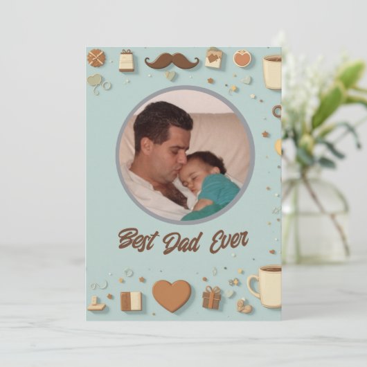 Eenvoudig en elegant Vaderdag Wenskaart Feestdagenkaart (Staand voorkant)