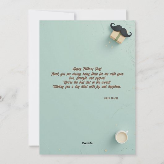Eenvoudig en elegant Vaderdag Wenskaart Feestdagenkaart (Achterkant)
