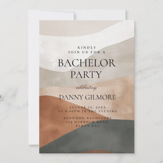 Eenvoudig en elegant veelkleurig vrijgezellenfeest kaart (Voorkant)