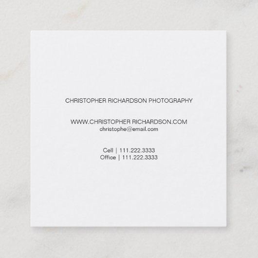 Eenvoudig en elegant Visitekaartje voor fotografie (Achterkant)
