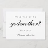 Eenvoudig en Elegant Voorstel Oma Godmother Zwart Kaart (Voorkant)