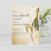 Eenvoudig en elegant vrijgezellenfeest kaart (Staand voorkant)